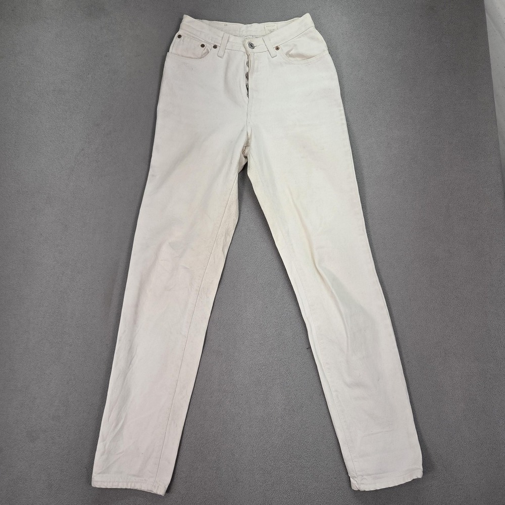 Vintage Levis Jeans‎ Womens White Button Fly Made USA Stained 90s Fits 23x30